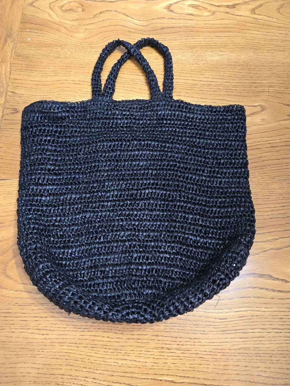 Jenni Kayne Black Woven Crochet Hollis Tote